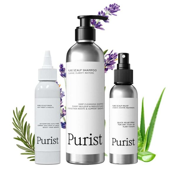 🤍 Purist Ultimate Scalp Trio ~ Detoxify/Moisturize/Fortify - Picture 1 of 11